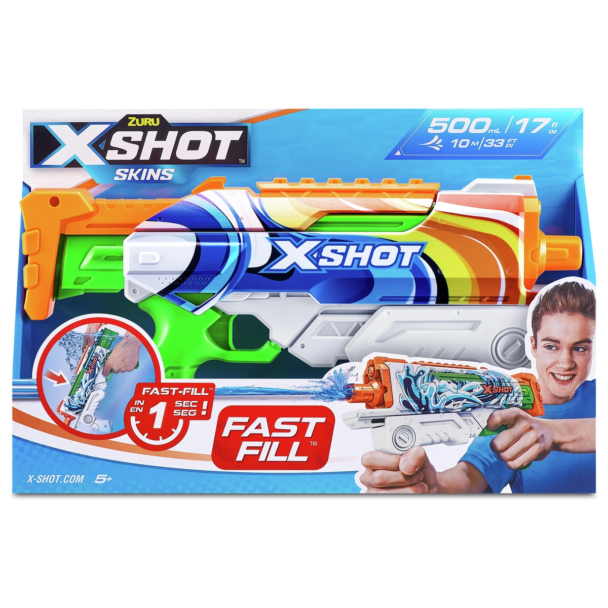 ZURU X-Shot Water Fast-Fill Skins Hyperload Water Blaster