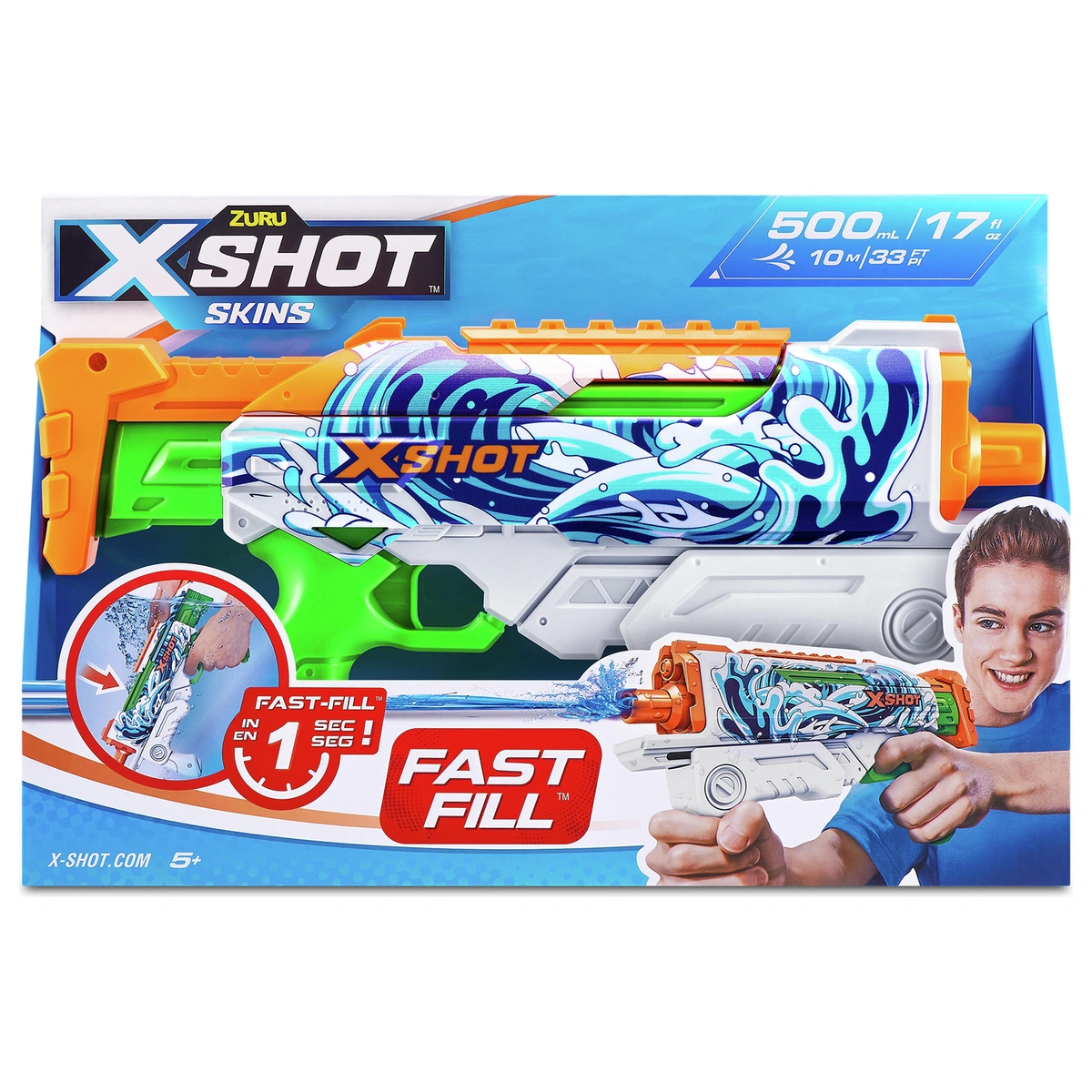 ZURU X-Shot Water Fast-Fill Skins Hyperload Water Blaster