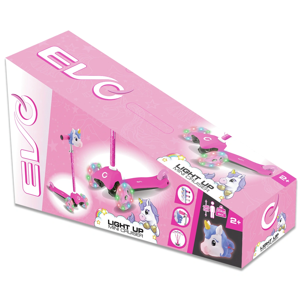 EVO Unicorn Mini Cruiser 3 Wheel Scooter - Pink