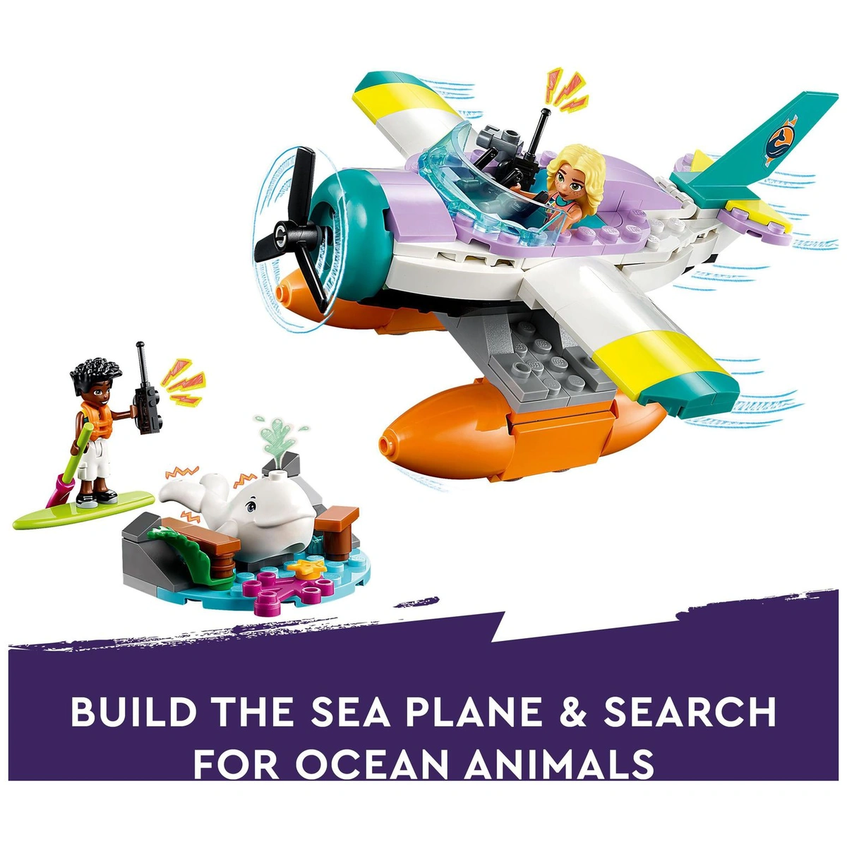 LEGO Friends Sea Rescue Plane Toy with Whale Figure 41752
