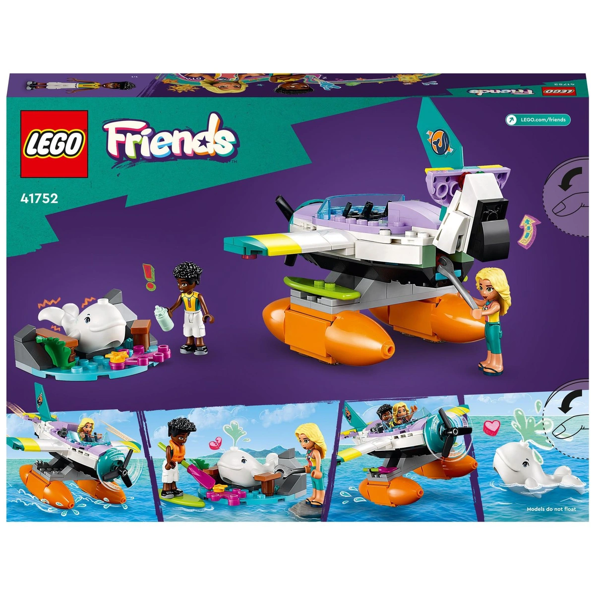 LEGO Friends Sea Rescue Plane Toy with Whale Figure 41752