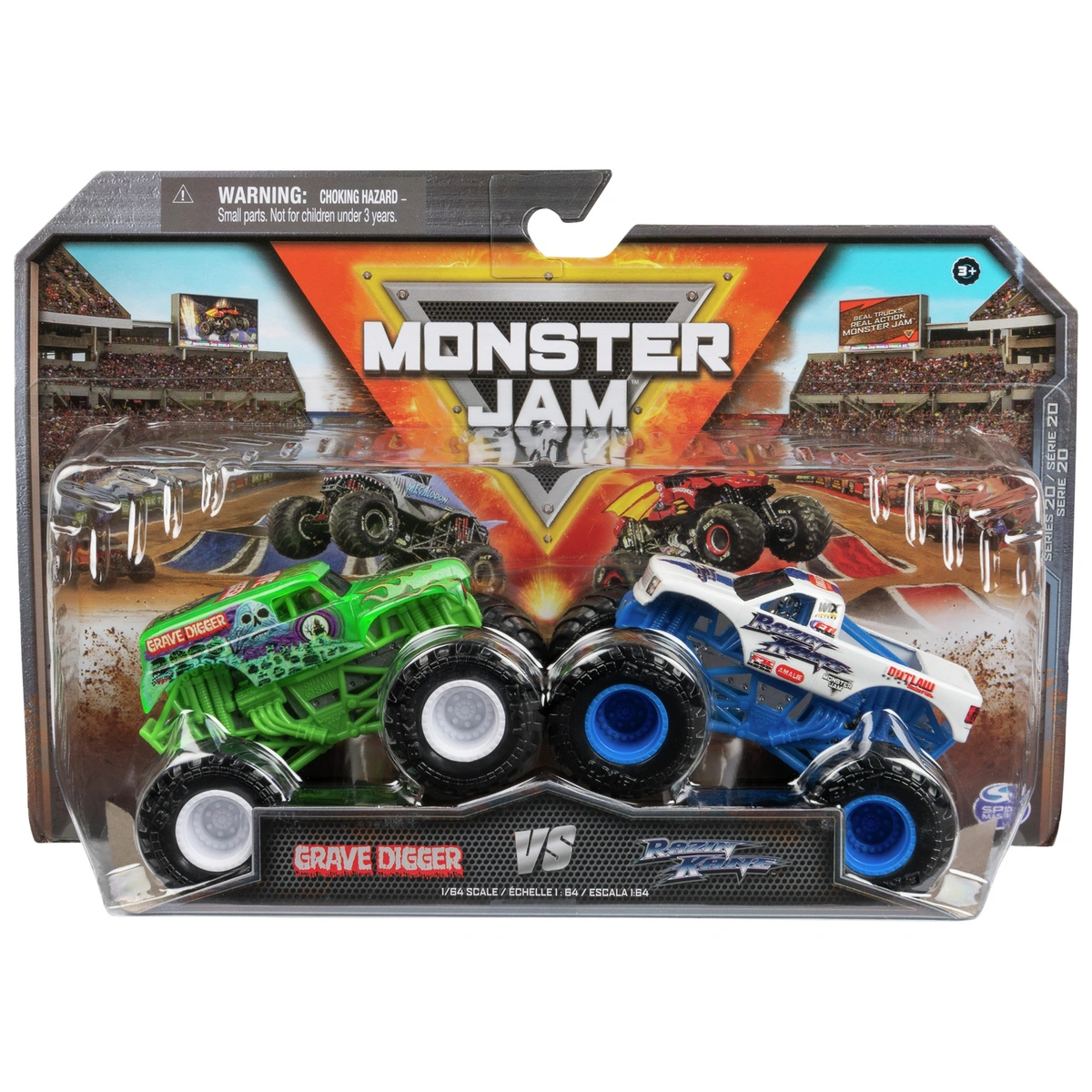 Monster Jam Diecast 1:64 Scale Monster Trucks-Pack of 2