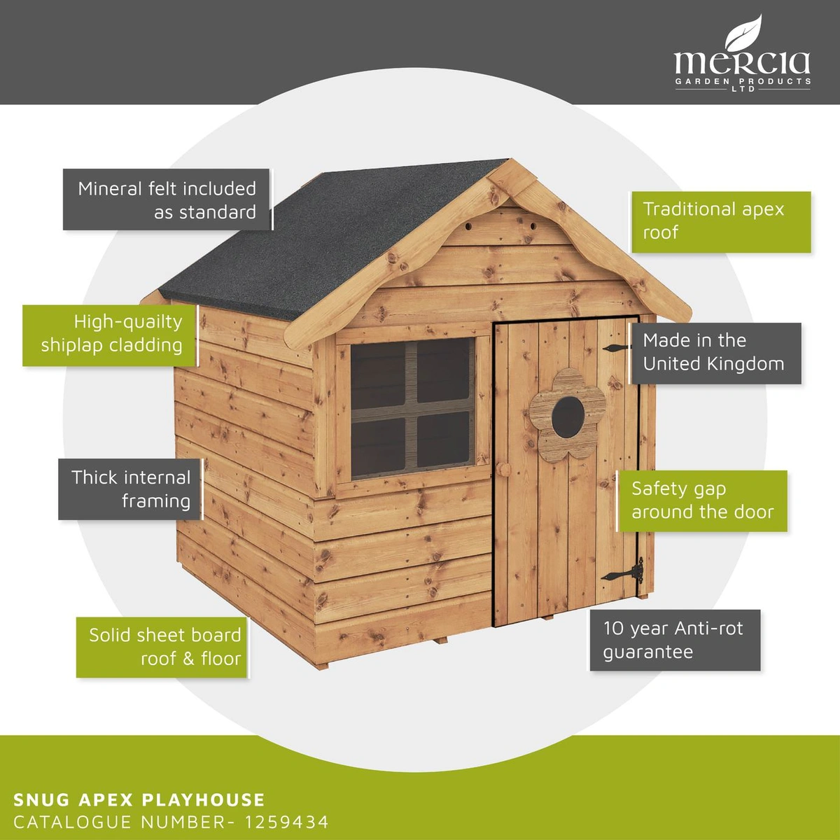 Mercia Snug Wooden Playhouse
