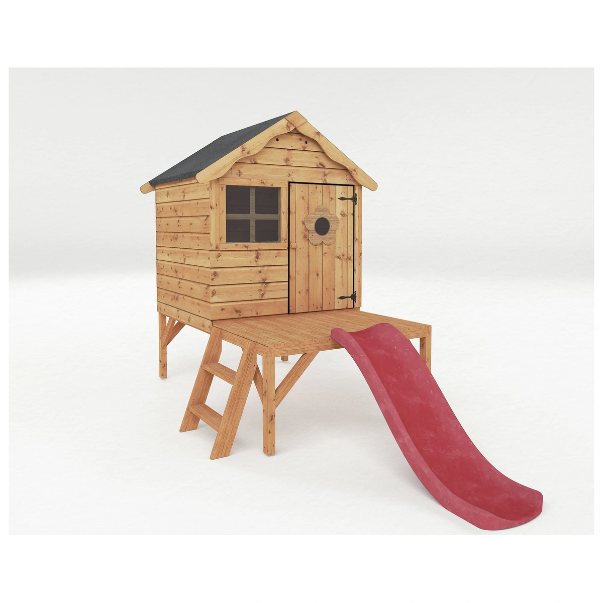Mercia Snug Wooden Playhouse with Tower and Slide
