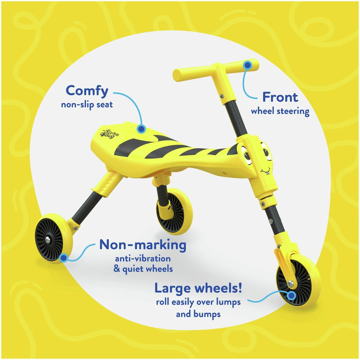 Scuttlebug Bumble Ride On – Yellow and Black