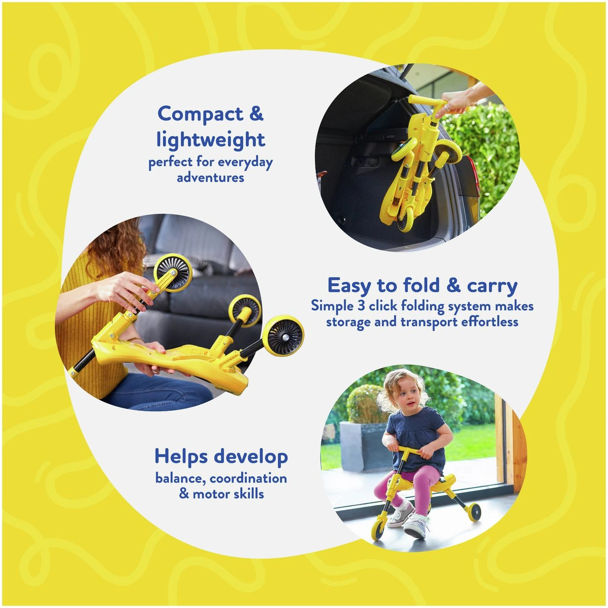 Scuttlebug Bumble Ride On – Yellow and Black