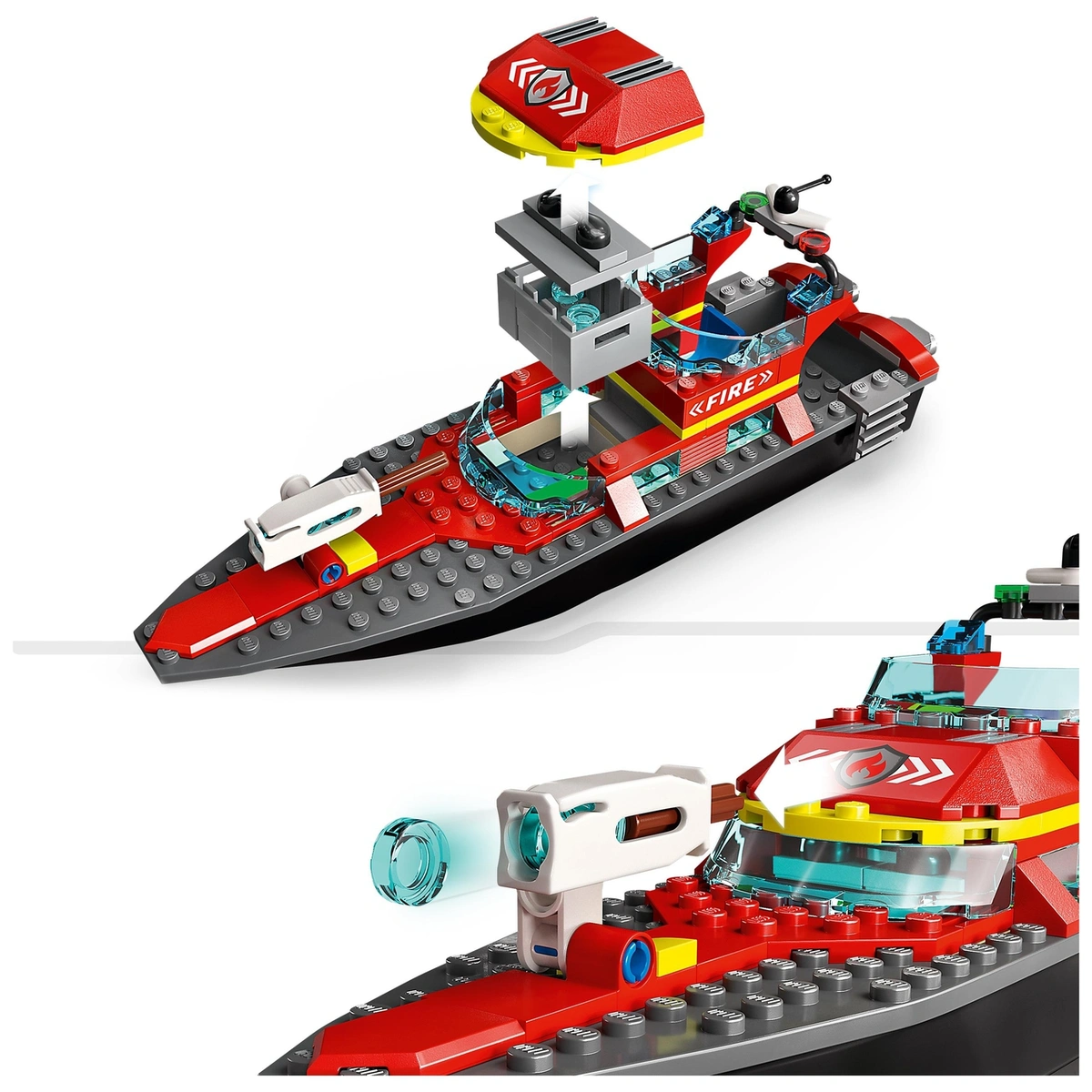 LEGO City Fire Rescue Boat Toy, Floats on Water Set 60373
