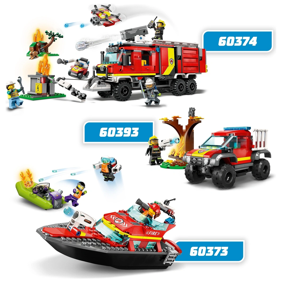 LEGO City Fire Rescue Boat Toy, Floats on Water Set 60373