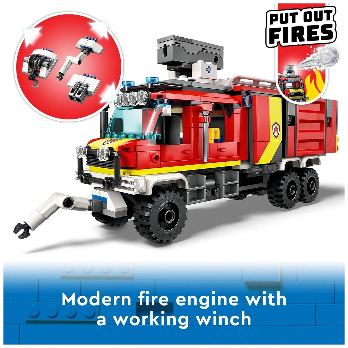 LEGO City Fire Command Unit Set with Fire Engine Toy 60374