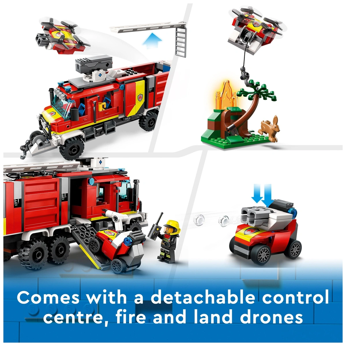 LEGO City Fire Command Unit Set with Fire Engine Toy 60374