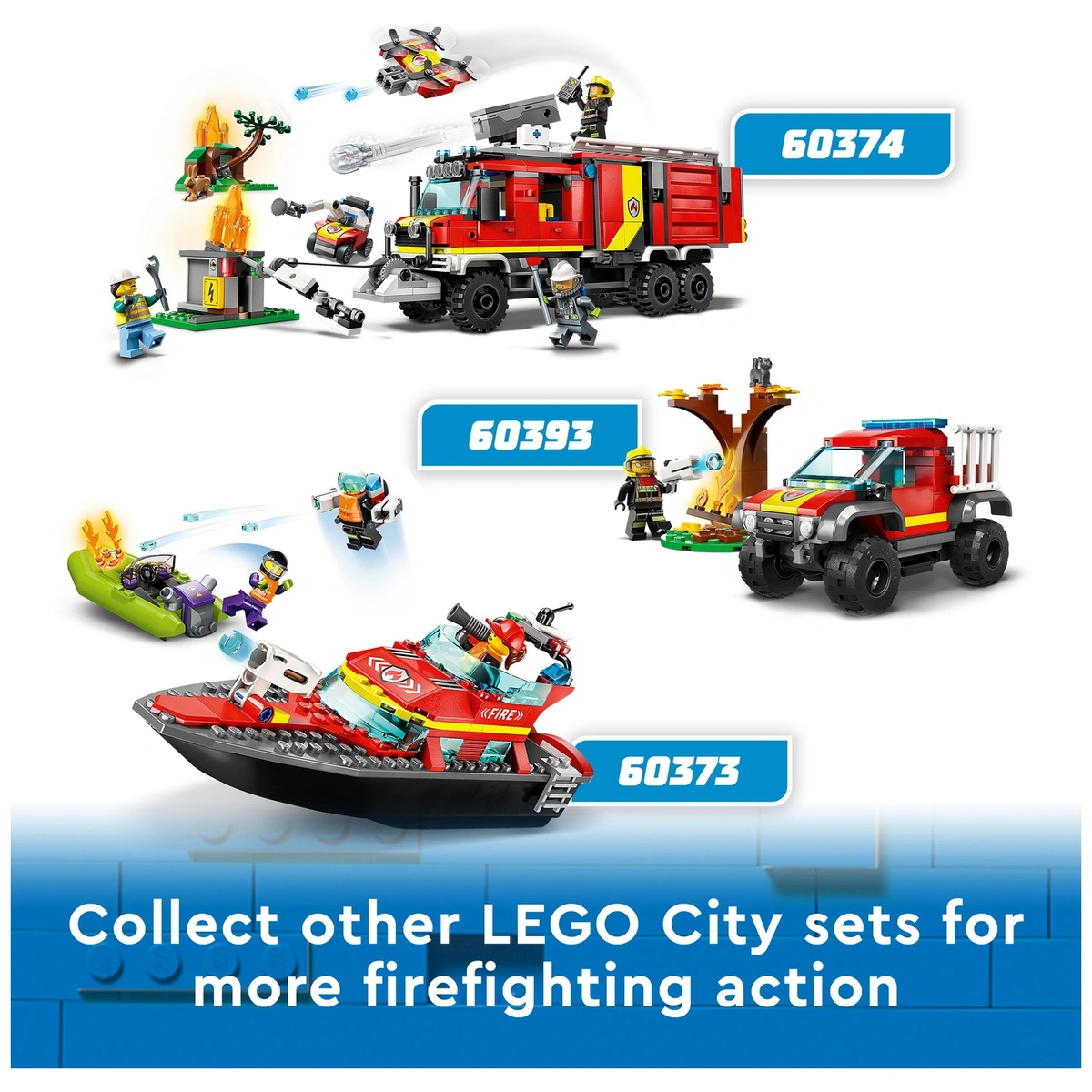 LEGO City Fire Command Unit Set with Fire Engine Toy 60374