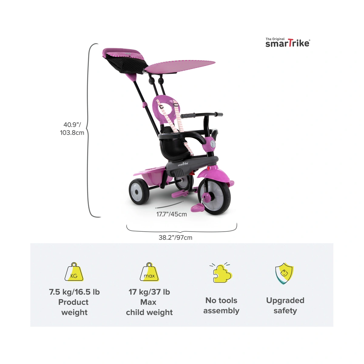 SmarTrike Vanilla 4-in-1 Toddler Trike - Pink