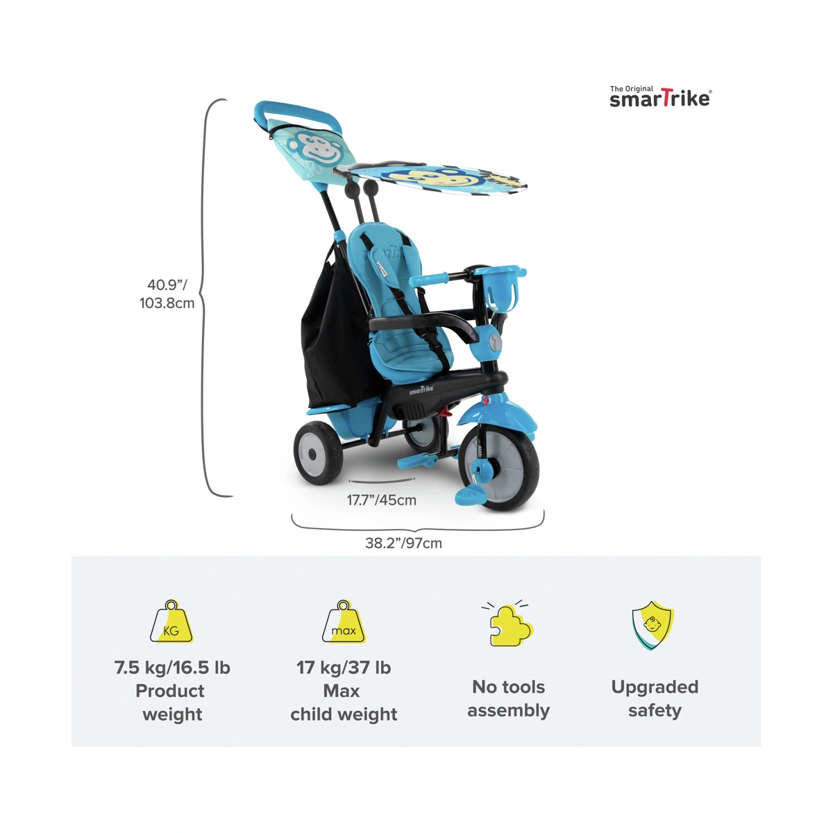 SmarTrike Safari Premium 4-in-1 Toddler Trike - Blue