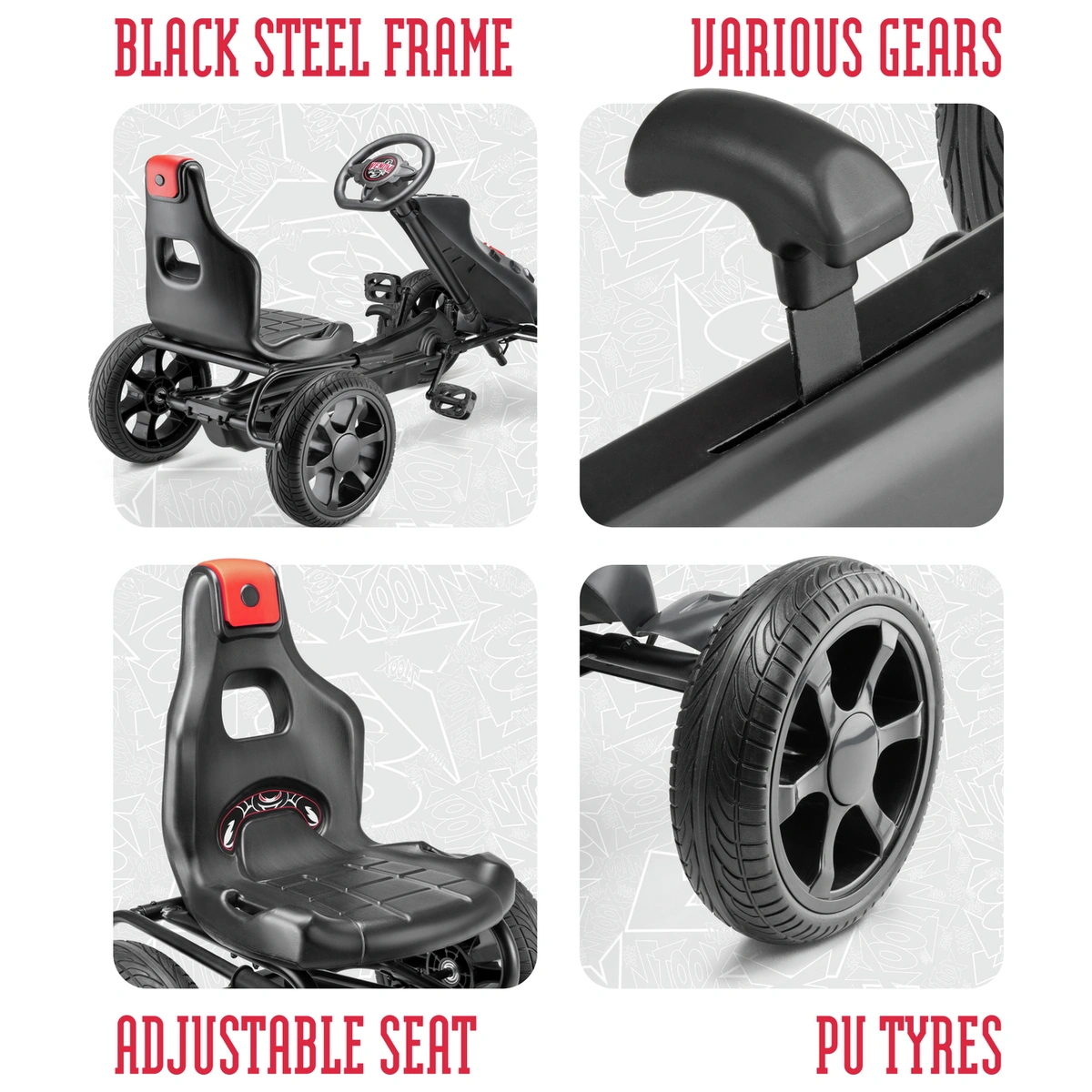 Xootz Venom Go Kart Pedal Ride-On
