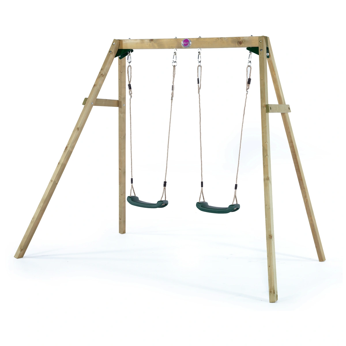 Plum Wooden Double Swing Set.