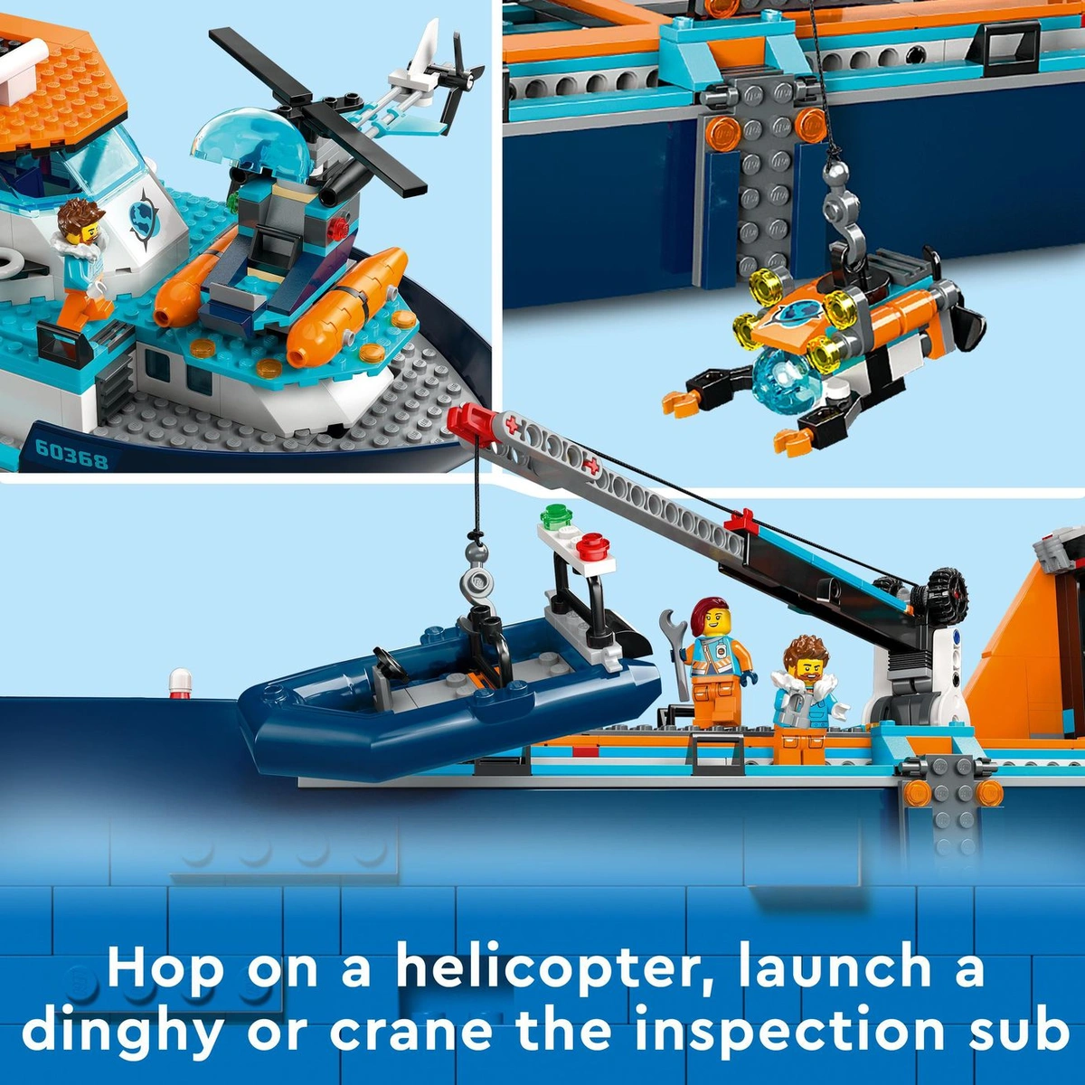 LEGO City Arctic Explorer Ship, Big Floating Boat Toy 60368