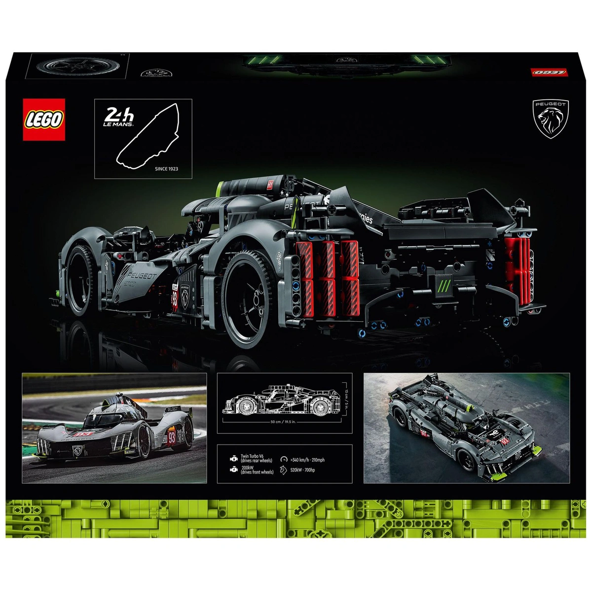 LEGO Technic PEUGEOT 9X8 24H Le Mans Hybrid Hypercar 42156