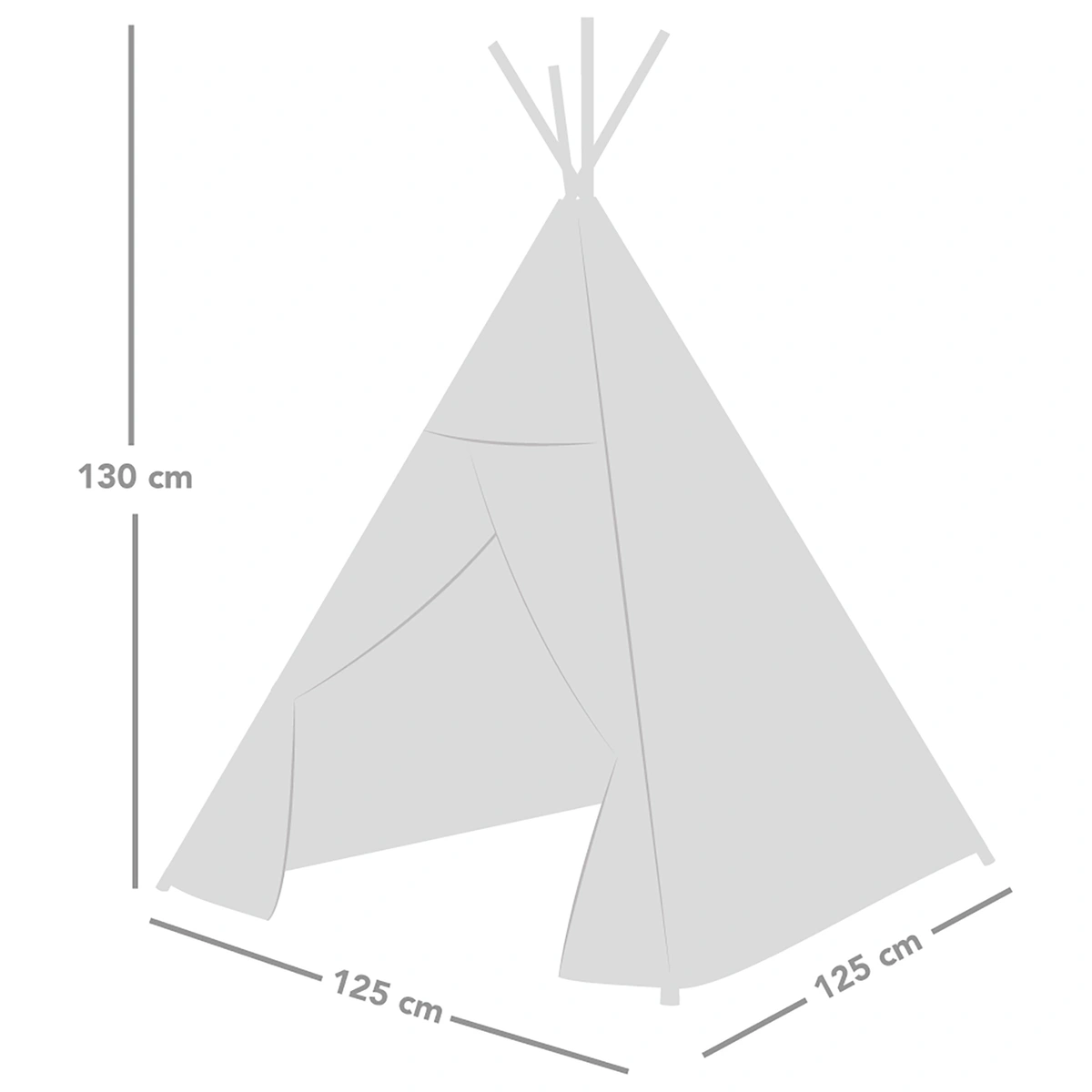 rucomfy Kids Trend Platinum Teepee Tent - Grey