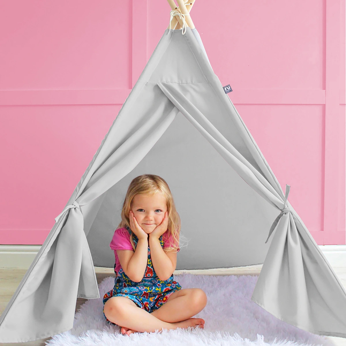 rucomfy Kids Trend Platinum Teepee Tent - Grey