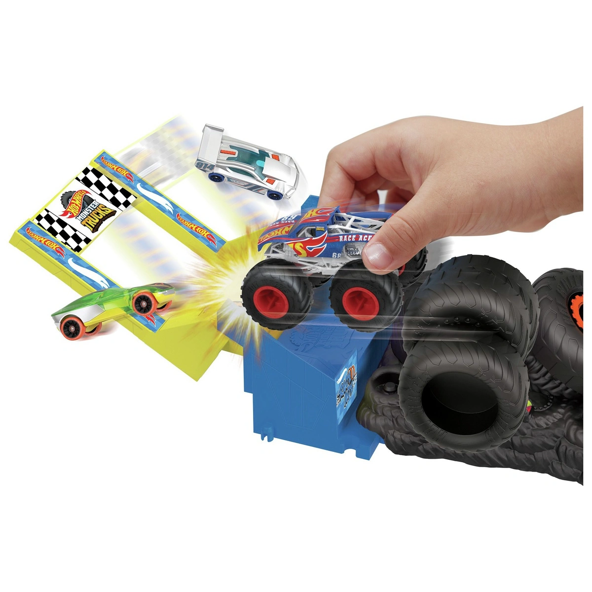 Hot Wheels Monster Trucks Smash Race Challenge Playset