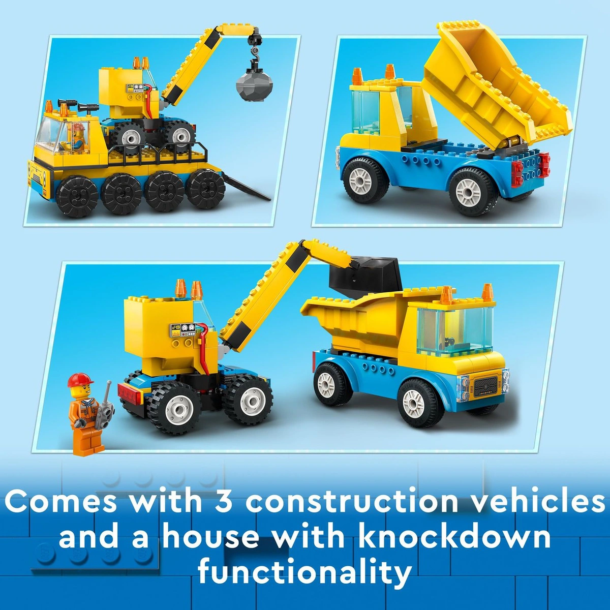 LEGO City Construction Trucks & Wrecking Ball Crane 60391
