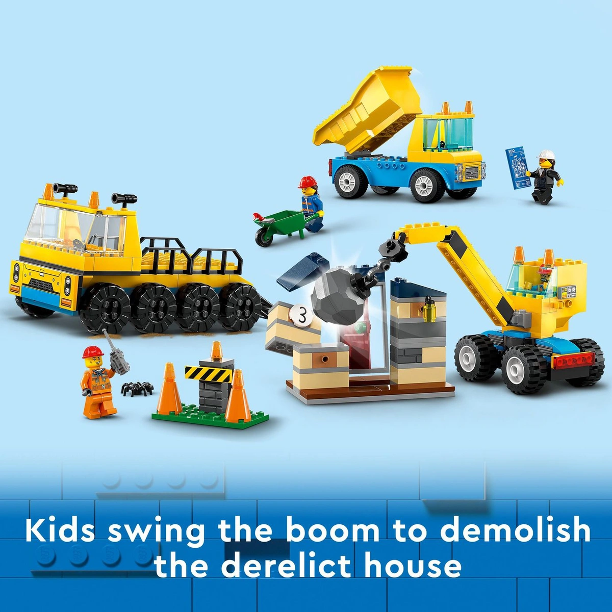 LEGO City Construction Trucks & Wrecking Ball Crane 60391