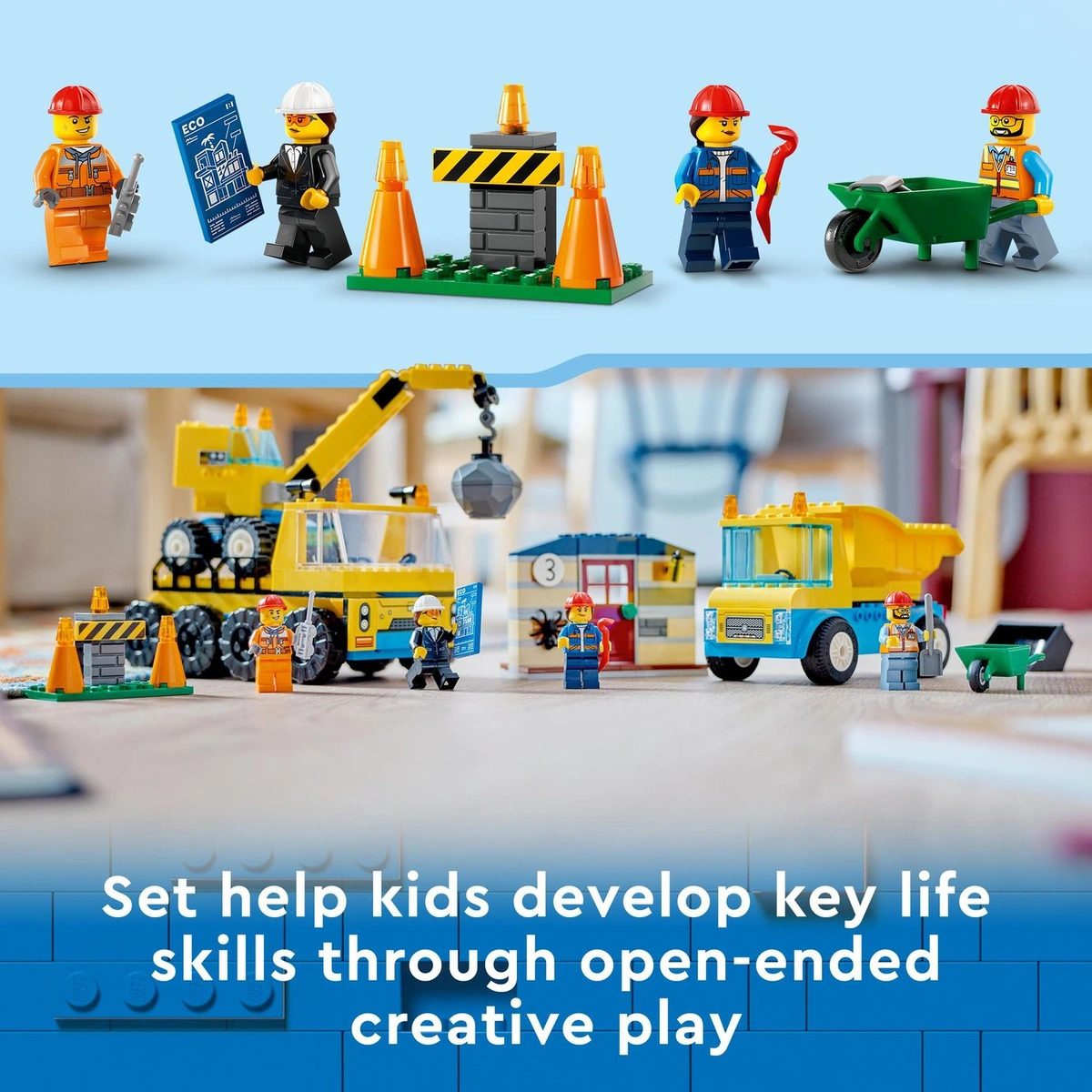 LEGO City Construction Trucks & Wrecking Ball Crane 60391