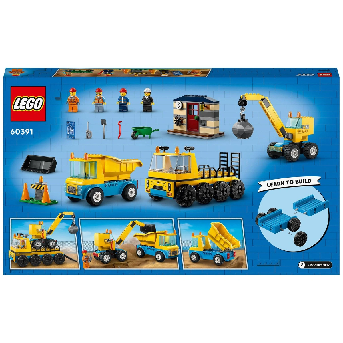 LEGO City Construction Trucks & Wrecking Ball Crane 60391