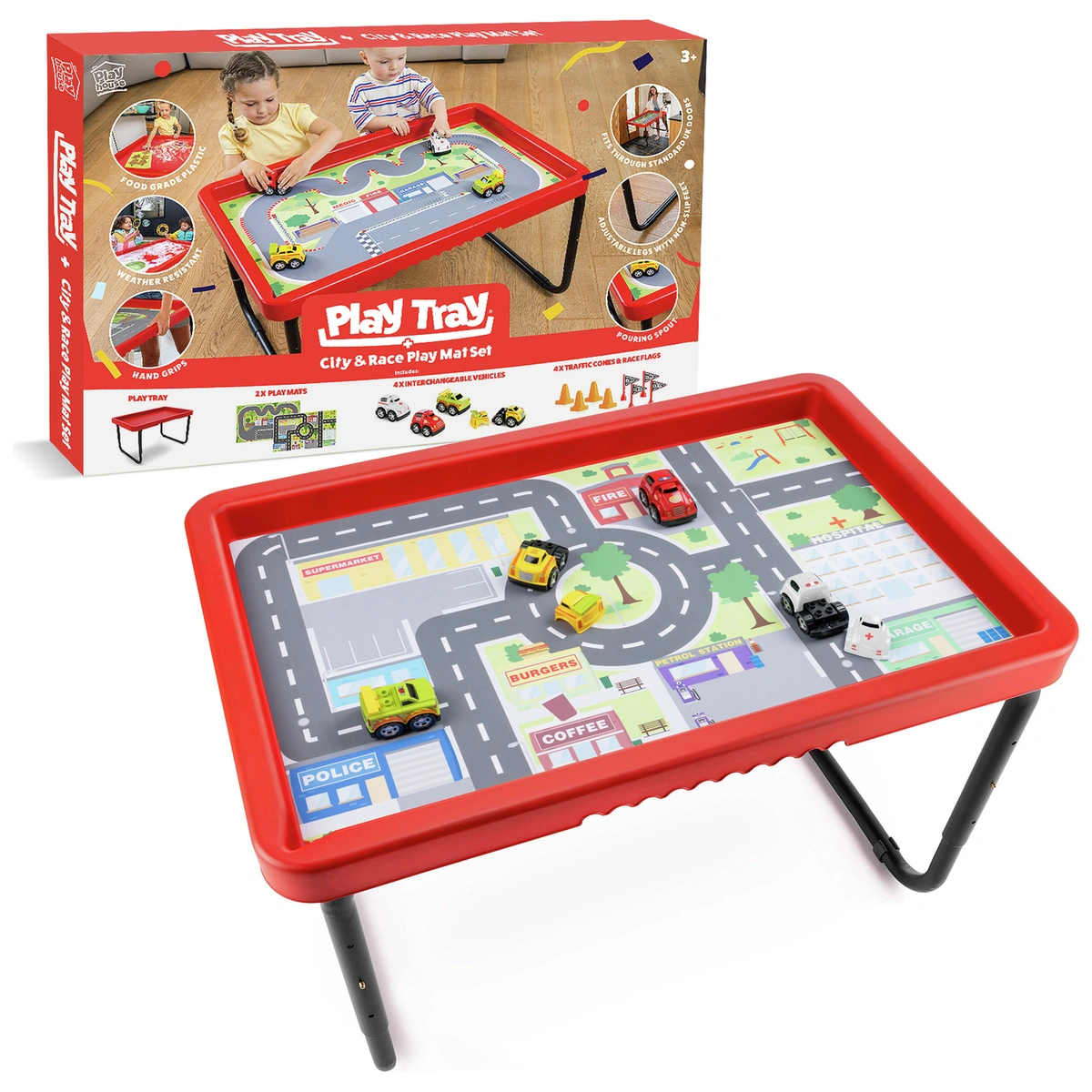 Play Tray City and Race Play Mat Set