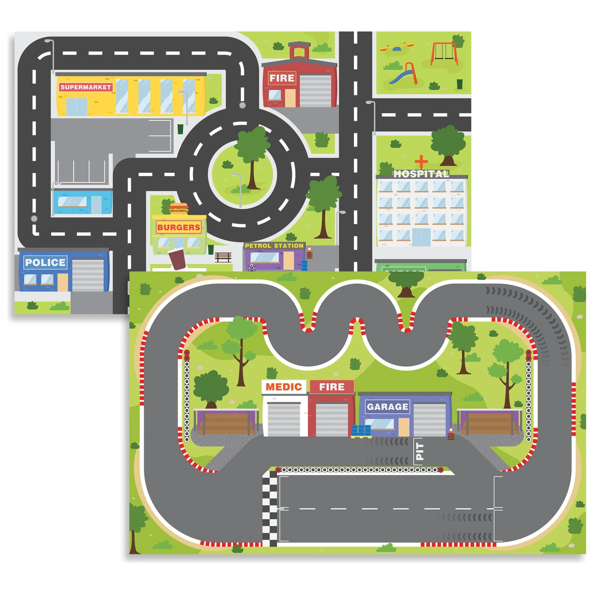 Play Tray City and Race Play Mat Set