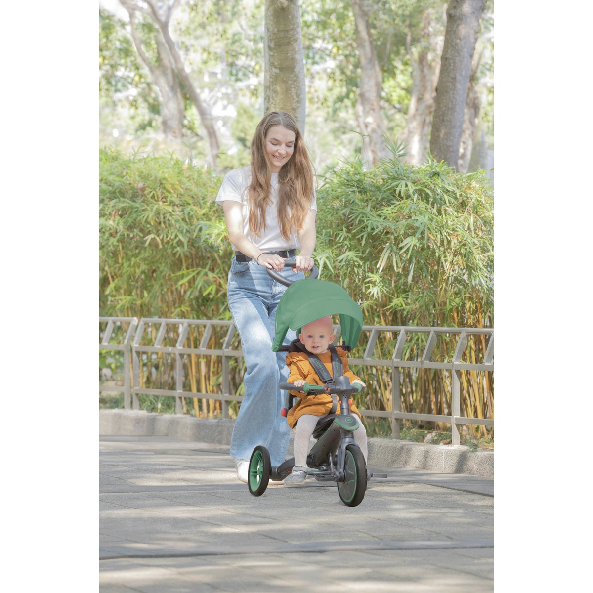 Globber 4-in-1 Explorer Foldable Trike - Olive Green