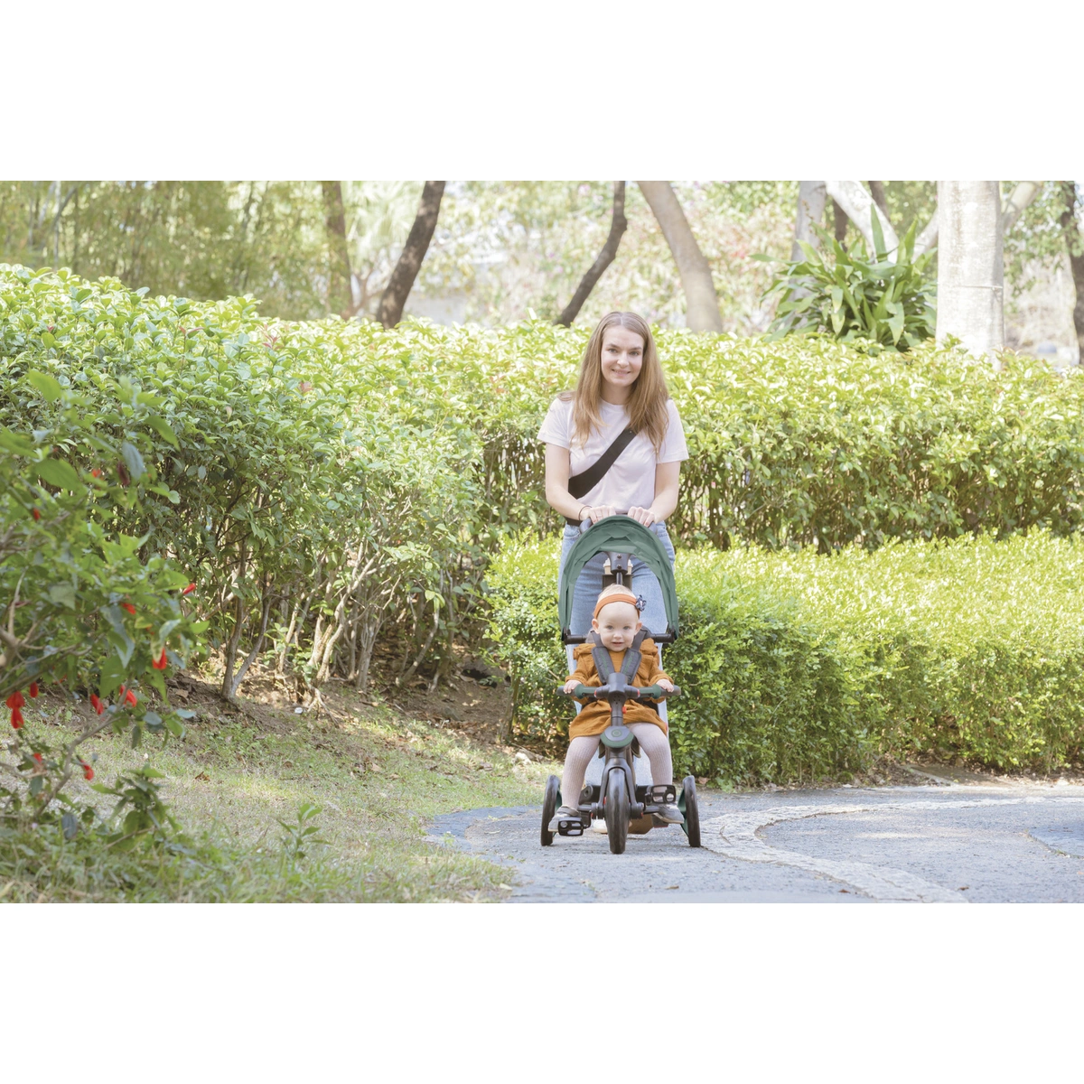 Globber 4-in-1 Explorer Foldable Trike - Olive Green