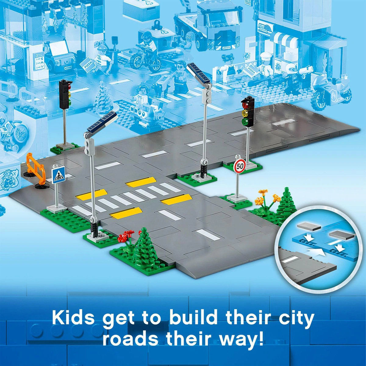 LEGO City Road Plates Building Set with Traffic Lights 60304