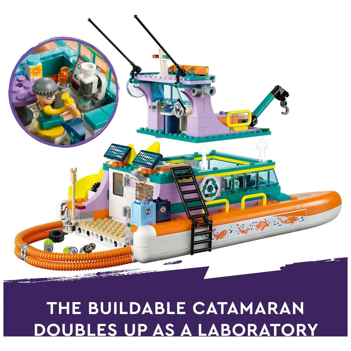 LEGO Friends Sea Rescue Boat Toy with Dolphin Figures 41734
