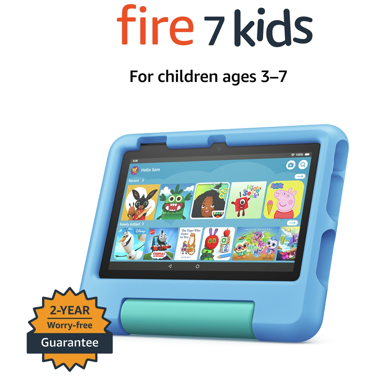 Amazon Fire 7 Kids Tablet for ages 3-7, 7in 16GB - Blue