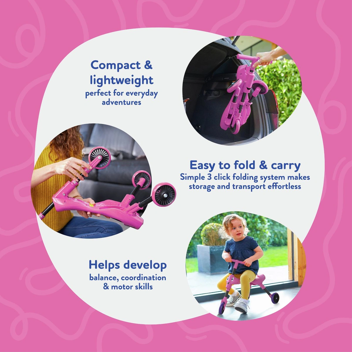 Scuttlebug Butterfly Ride On – Pink and Purple