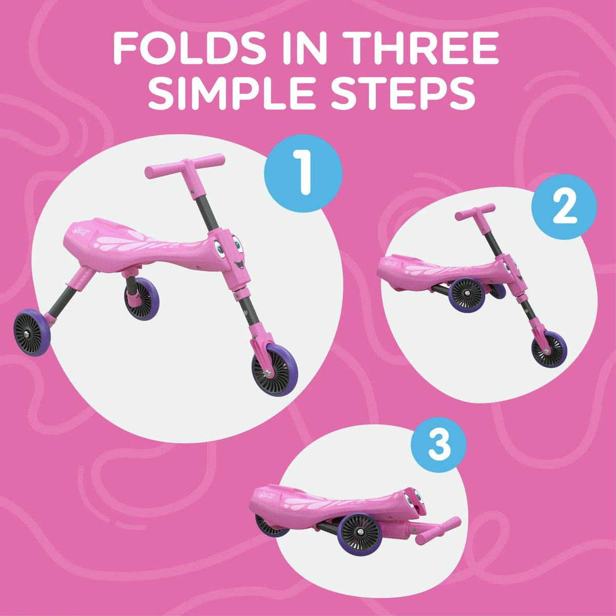 Scuttlebug Butterfly Ride On – Pink and Purple