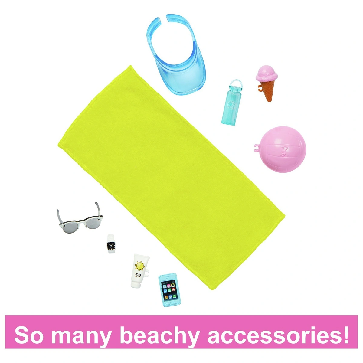 Barbie Ken Doll with Swim Trunks & Beach-Themed Accessories
