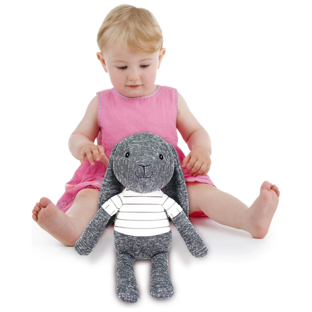 Chad Valley OL Plush Ragdoll Bunny - Grey