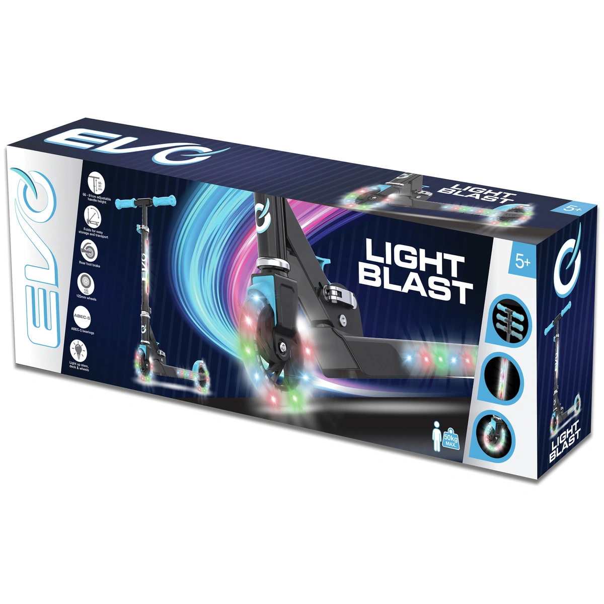 EVO Light Blast Foldable 2 Wheel Scooter - Blue