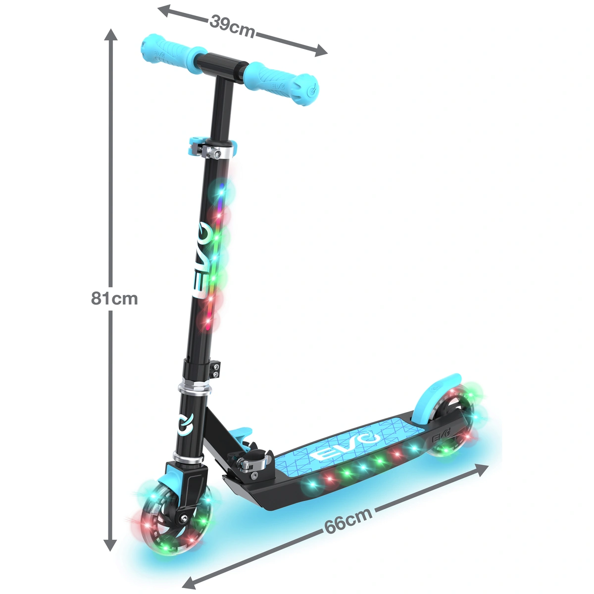 EVO Light Blast Foldable 2 Wheel Scooter - Blue