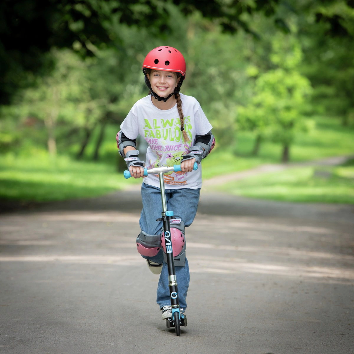 EVO Light Blast Foldable 2 Wheel Scooter - Blue
