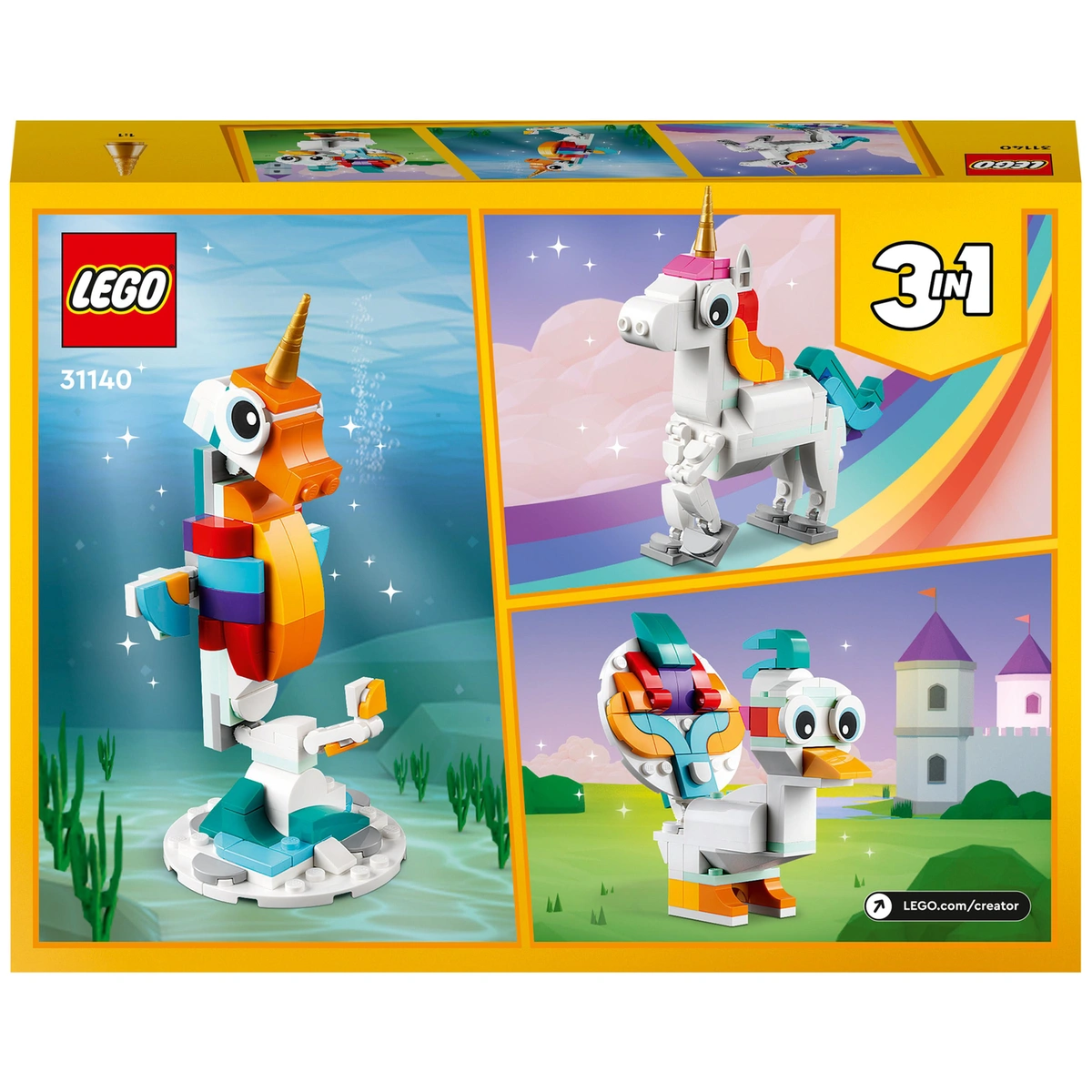 LEGO Creator 3 in 1 Magical Unicorn Toy Animal Playset 31140