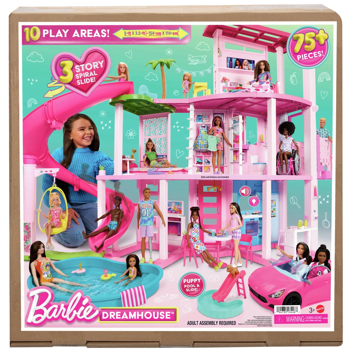 Barbie DreamHouse Dolls House, Playset, and Accessories
