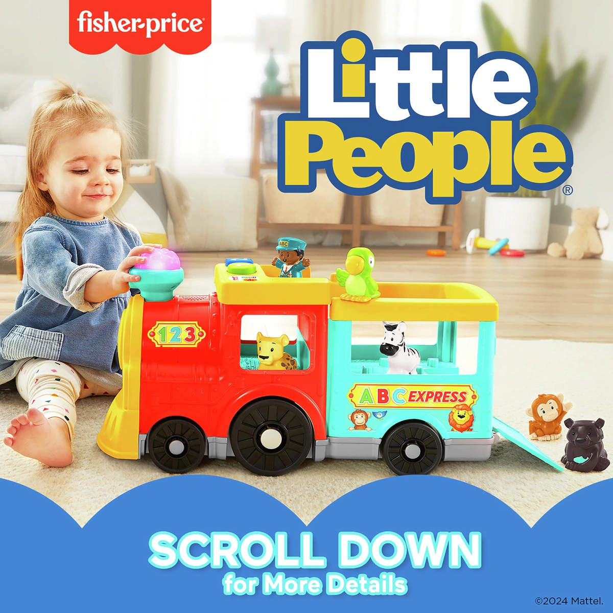 Fisher-Price Little People Big ABC Animal Train Toy