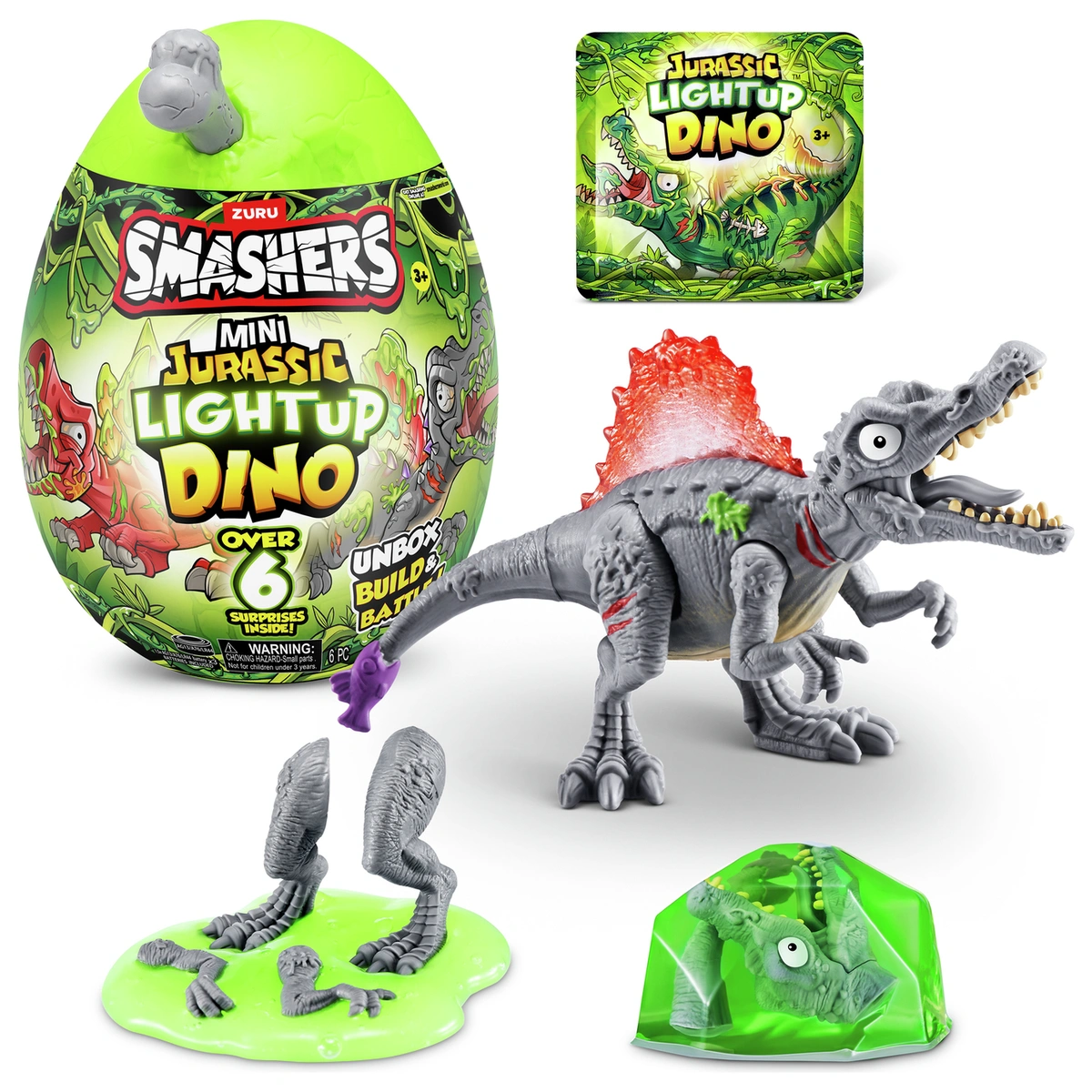 Zuru Smashers Jurassic Mini Light-up Dino Playset