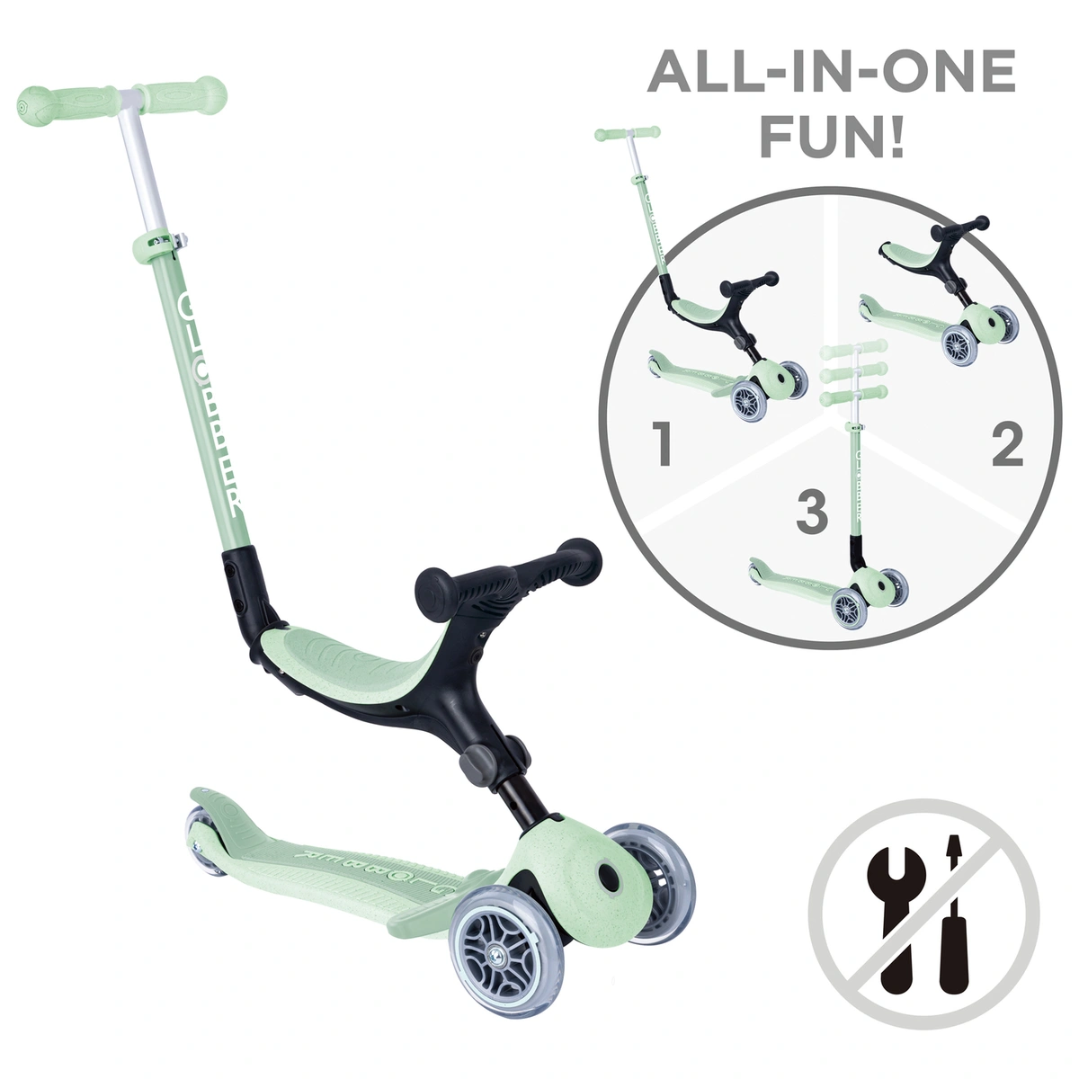 Globber Go Up Ecological Foldable Scooter - Pistachio