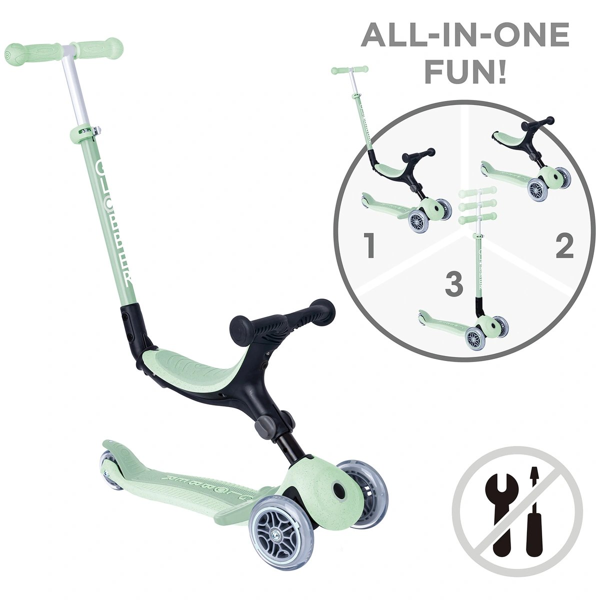 Globber Go Up Ecological Foldable Scooter - Pistachio
