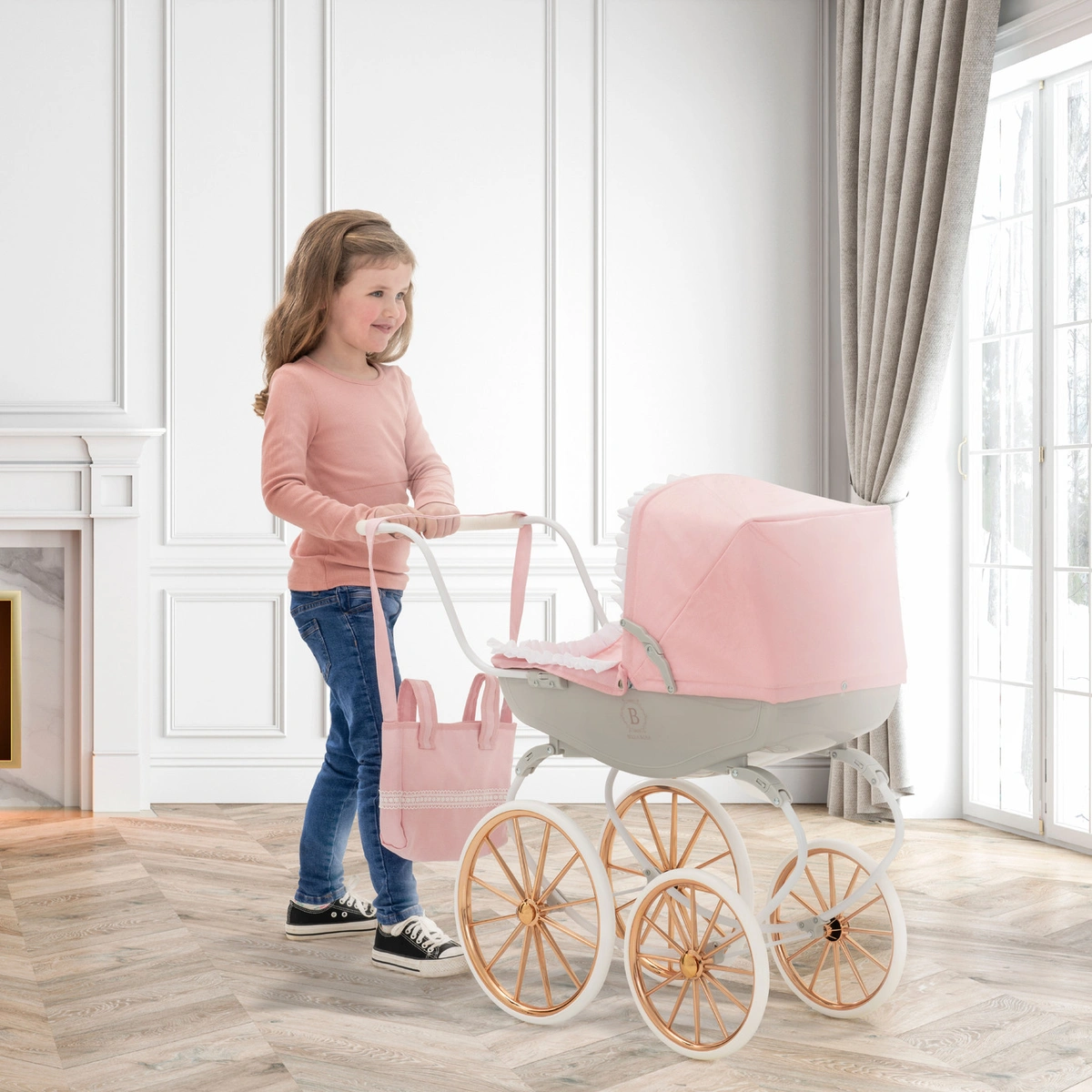 Baby Chic Bella Rosa Cambridge Dolls Carriage Pram