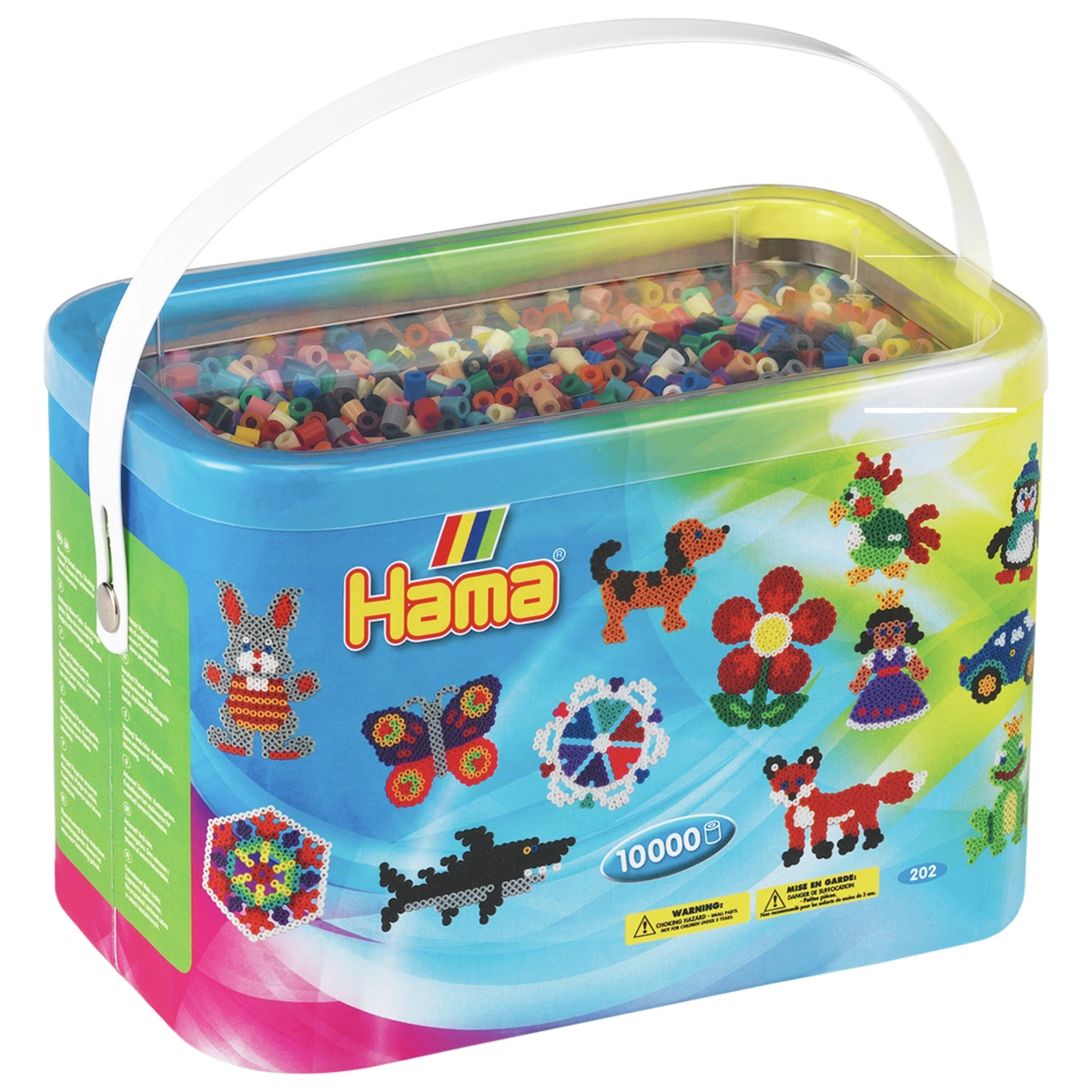 Hama 10K Beads In A Bucket & 5 Pegboard Craft Set